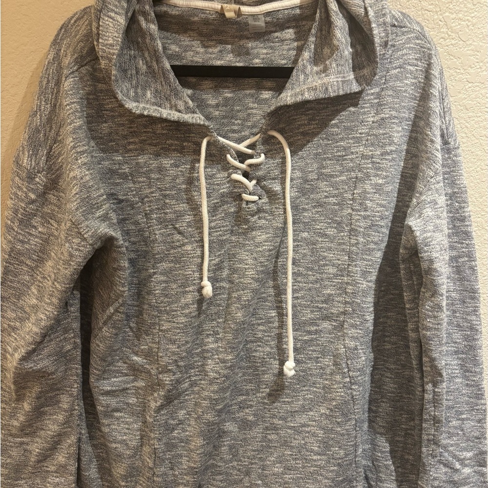 Women’s Roxy Gray Tie Front Hoodie Sweatshirt